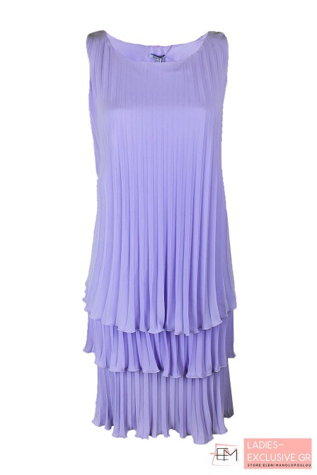 ESTEL Φόρεμα αμάνικο πλισέ