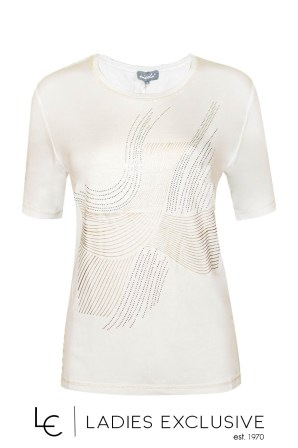 NICOLA Μπλούζα κοντομάνικη με στάμπα και στρας