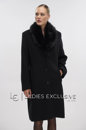 FIBES Παλτό με γούνινο γιακά