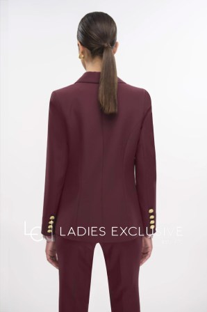 FIBES Σακάκι κρεπ με εντυπωσιακό κουμπί