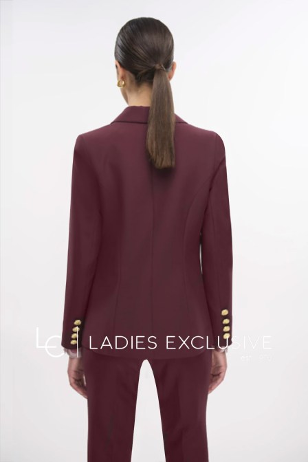 FIBES Σακάκι κρεπ με εντυπωσιακό κουμπί