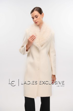 FIBES Παλτό με γούνινο γιακά