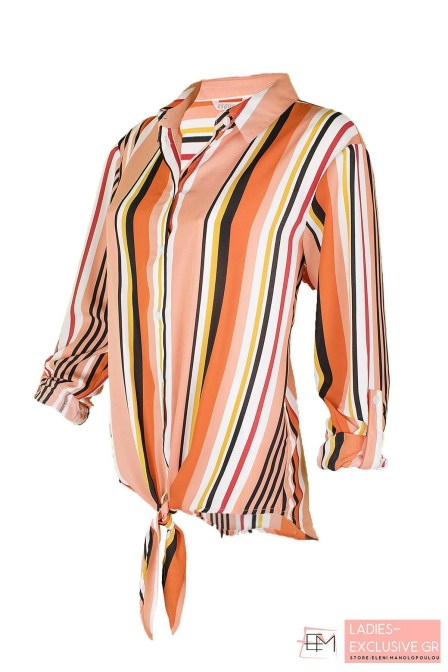 ESQUALO Πουκάμισο ριγέ με δέσιμο