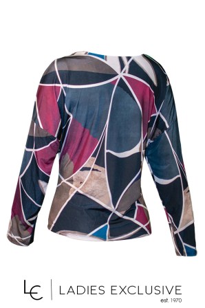 FIBES Μπλούζα ντραπέ με αγκράφα