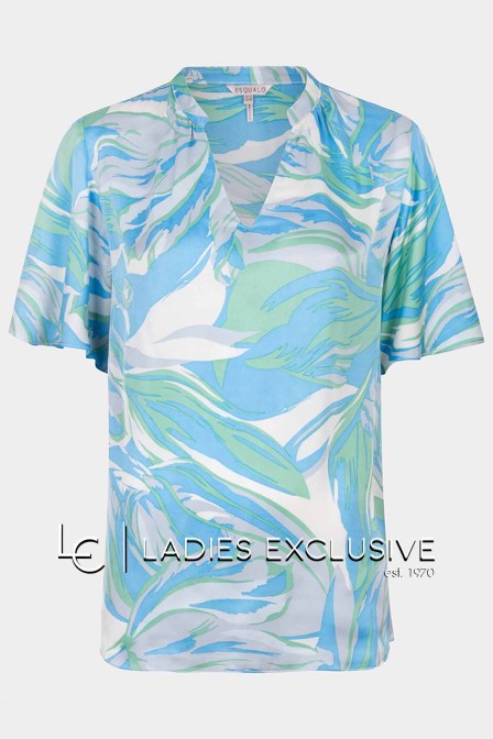 ESQUALO Μπλούζα σατέν με v