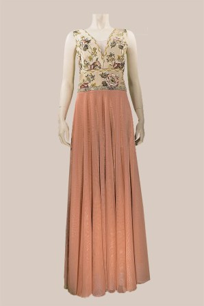 WOMEN'S STYLE Φόρεμα αμπιγέ μπροκάρ