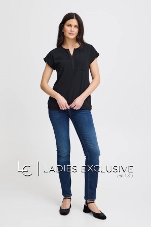 FRANSA Μπλούζα κοντομάνικη με διπλό ύφασμα