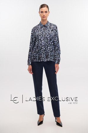 FIBES Πουκάμισο σατέν με πέτο γιακά