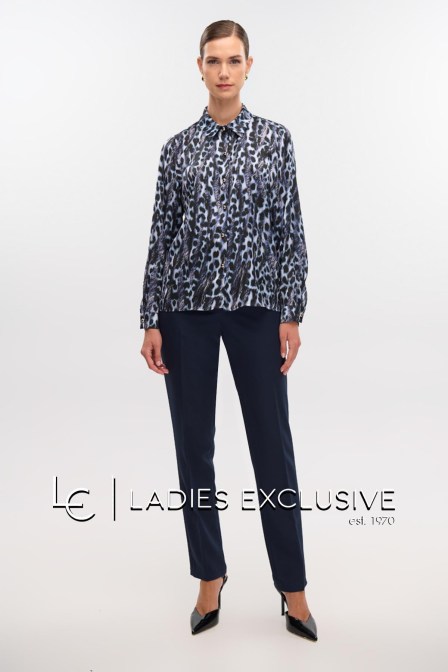 FIBES Πουκάμισο σατέν με πέτο γιακά