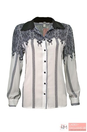 VETO Πουκάμισο ασπρόμαυρο μακρυμάνικο