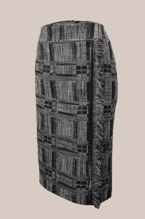 EFFECT Φούστα με δερμάτινες λεπτομέρειες