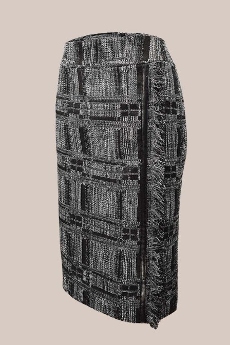 EFFECT Φούστα με δερμάτινες λεπτομέρειες