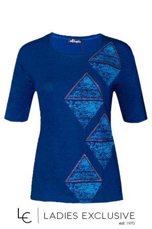 ELIN Μπλούζα κοντομάνικη με τρίγωνα στρας