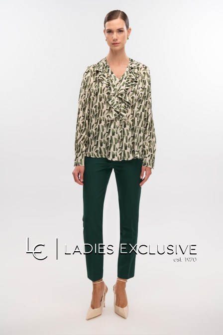 FIBES Πουκάμισο σατέν με βολάν