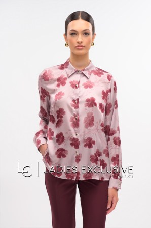 FIBES Πουκάμισο σατέν με πέτο γιακά