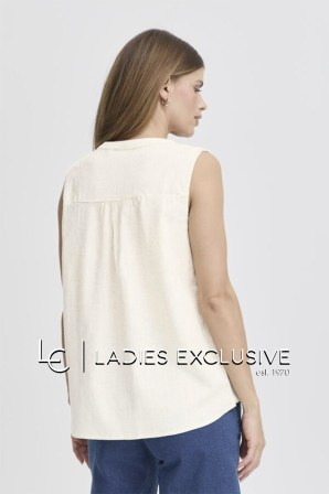 FRANSA Μπλούζα αμάνικη λινή