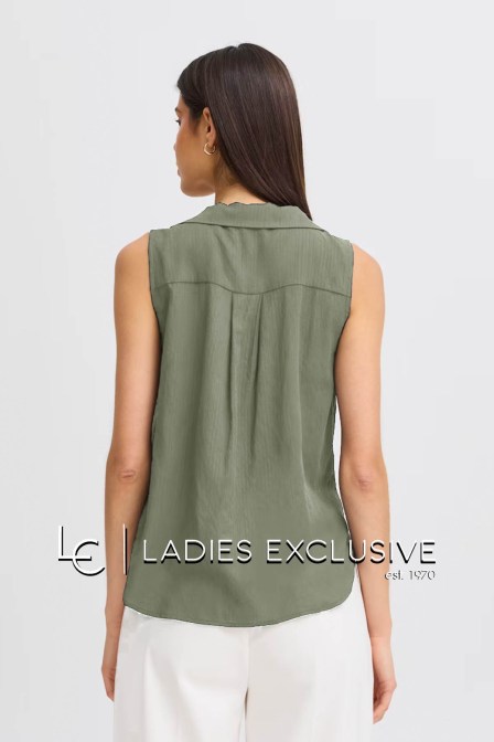 FRANSA Πουκάμισο αμάνικο με γιακά