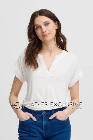 FRANSA Μπλούζα κοντομάνικη με διπλό ύφασμα