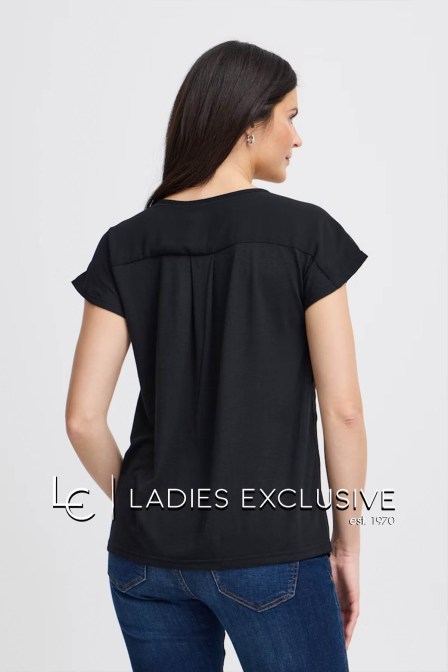 FRANSA Μπλούζα κοντομάνικη με διπλό ύφασμα