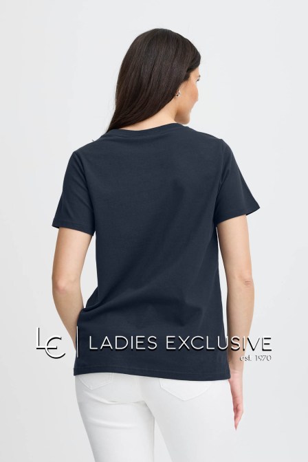 FRANSA Μπλούζα κοντομάνικη μονόχρωμη