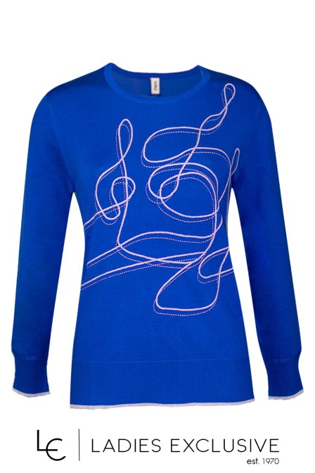 ÊTRE Μπλούζα πλεκτή με κεντημένο κλειδί σολ