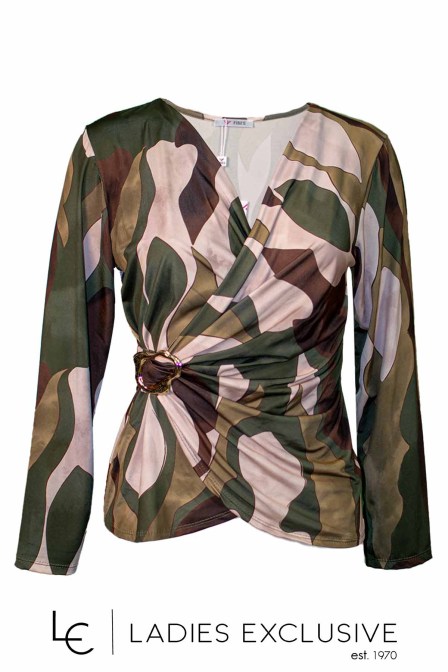 FIBES Μπλούζα κρουαζέ με αγκράφα