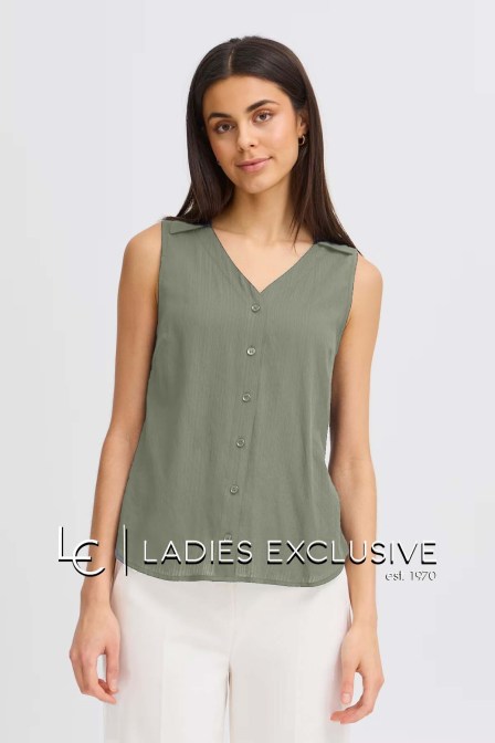 FRANSA Πουκάμισο αμάνικο με γιακά