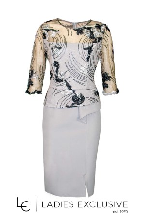 WEFTS Φόρεμα βραδινό κρεπ με κέντημα