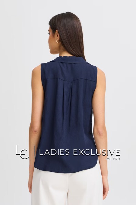 FRANSA Πουκάμισο αμάνικο με γιακά