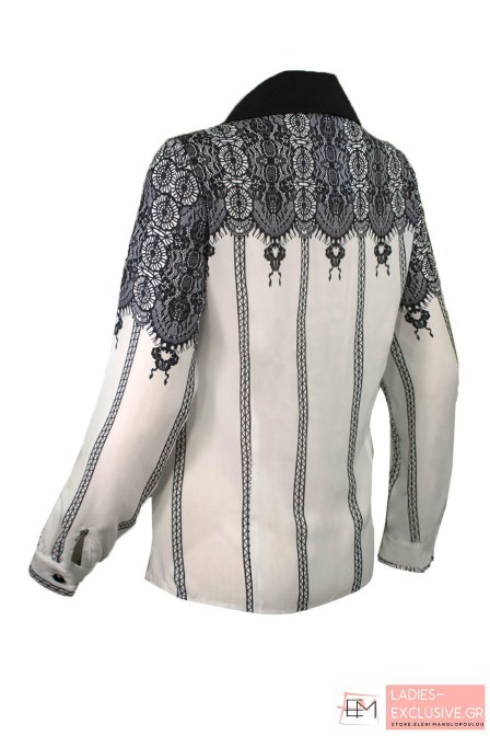 VETO Πουκάμισο ασπρόμαυρο μακρυμάνικο