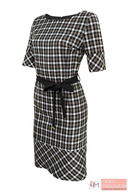 ESTEL Φόρεμα καρώ μεσάτο