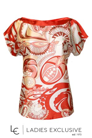 ESTEL Μπλούζα σατέν με χαμόγελο