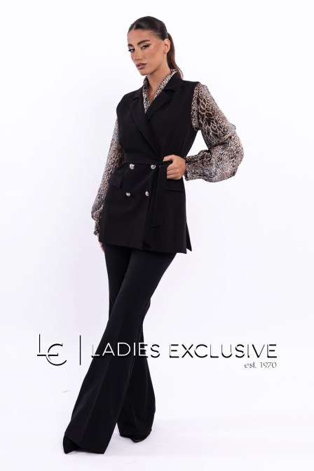 WEFTS Γιλέκο κρεπ με ζώνη