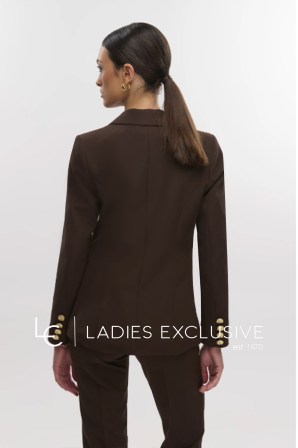 FIBES Σακάκι κρεπ με εντυπωσιακό κουμπί