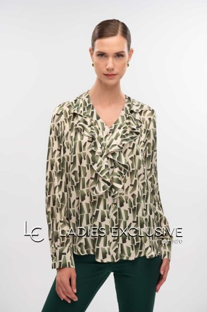 FIBES Πουκάμισο σατέν με βολάν