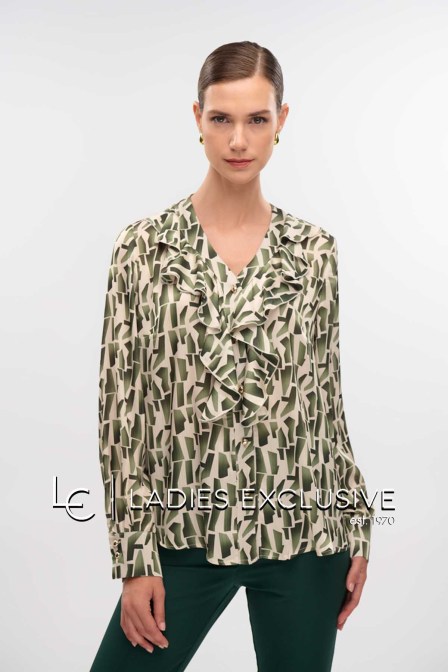 FIBES Πουκάμισο σατέν με βολάν