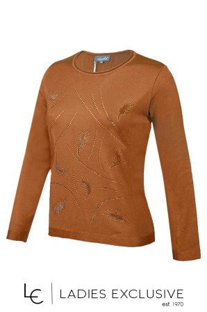 NICOLA Μπλούζα με στρας και λαιμόκοψη