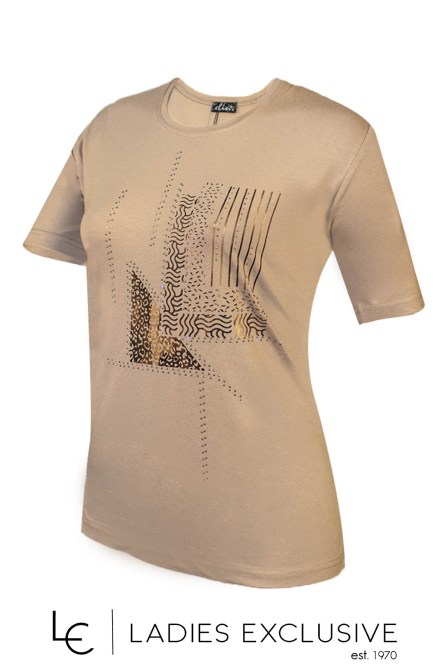 ELIN Μπλούζα κοντομάνικη με στάμπα και στρας