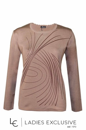 ELIN Μπλούζα μάλλινη με στάμπα γραμμές