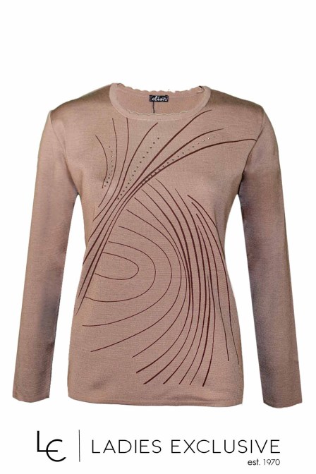 ELIN Μπλούζα μάλλινη με στάμπα γραμμές