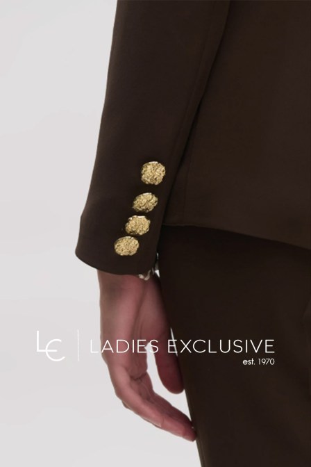 FIBES Σακάκι κρεπ με εντυπωσιακό κουμπί