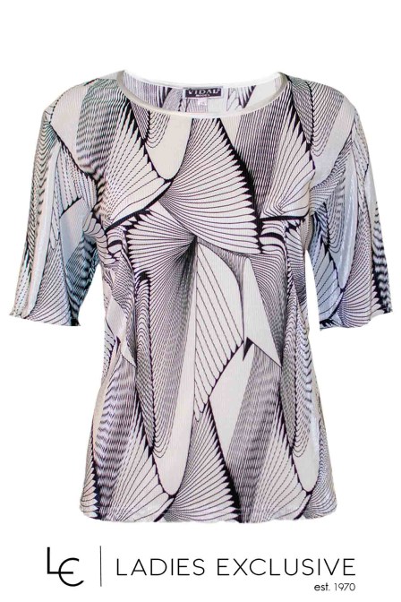 VIDAL Μπλούζα κοντομάνικη γκοφρέ