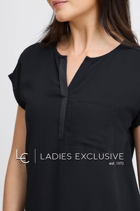 FRANSA Μπλούζα κοντομάνικη με διπλό ύφασμα