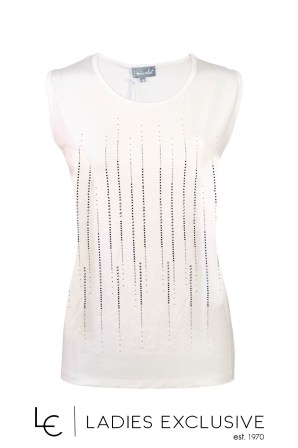 NICOLA Μπλούζα αμάνικη με γραμμές στρας