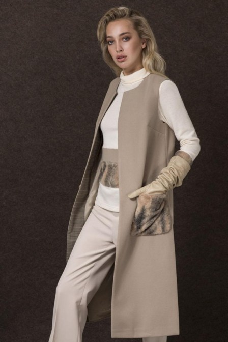 ESTEL Μπλούζα με γούνα