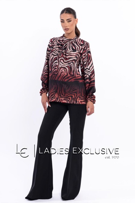 WEFTS Μπλούζα σατέν animal print