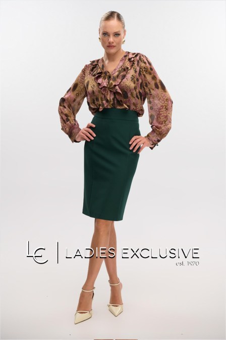 FIBES Πουκάμισο σατέν με βολάν