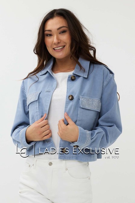 ESQUALO Μπουφάν τζην με στρας