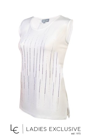 NICOLA Μπλούζα αμάνικη με γραμμές στρας