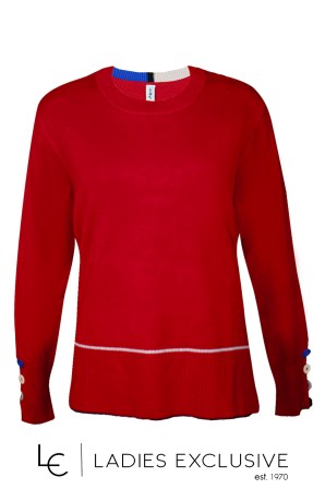 ÊTRE Μπλούζα πλεκτή με χρωματιστά κουμπιά